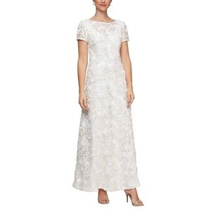 Alex Evenings Rosette A-Line Gown
